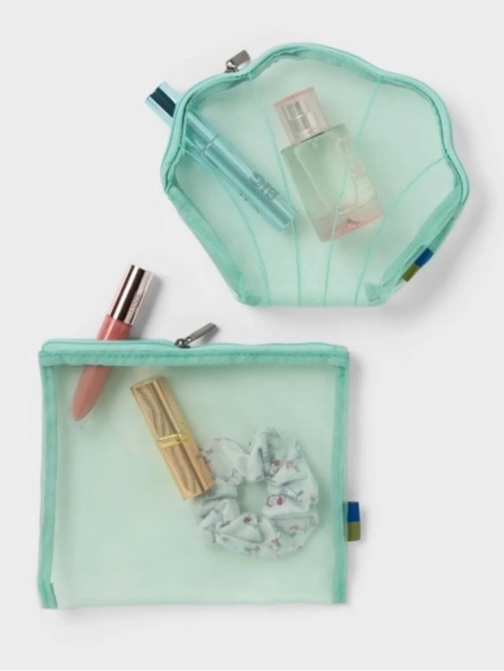 Open Story Mesh Shell Pouch Set - Mint - Picture 2 of 4